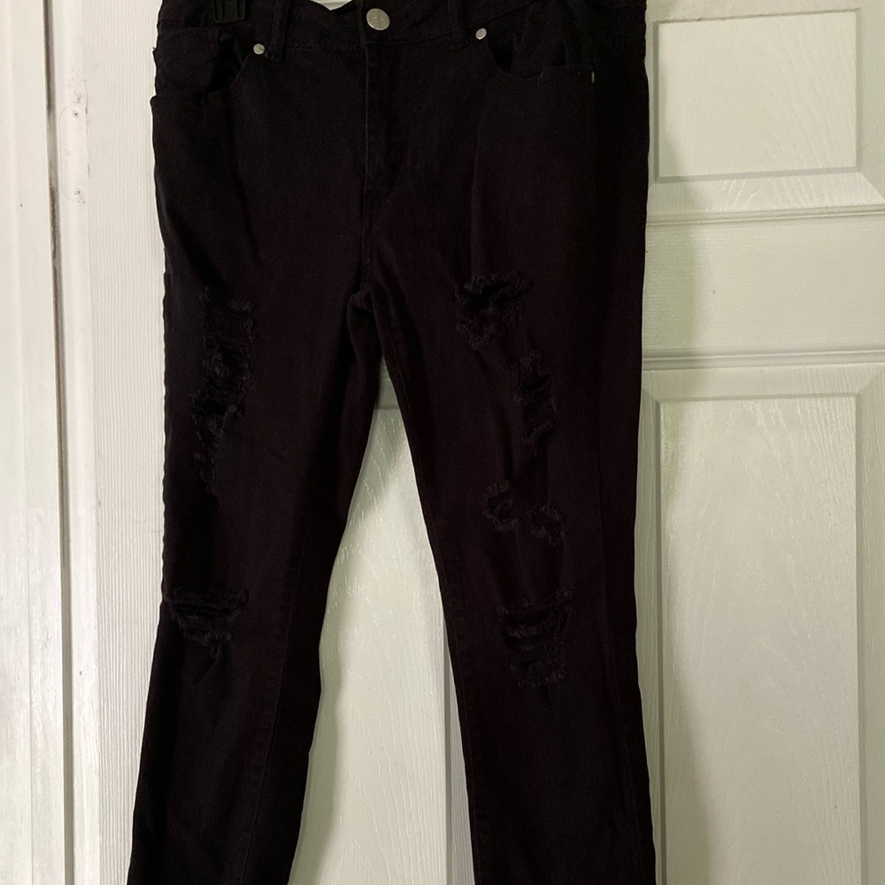 Black ripped jeans